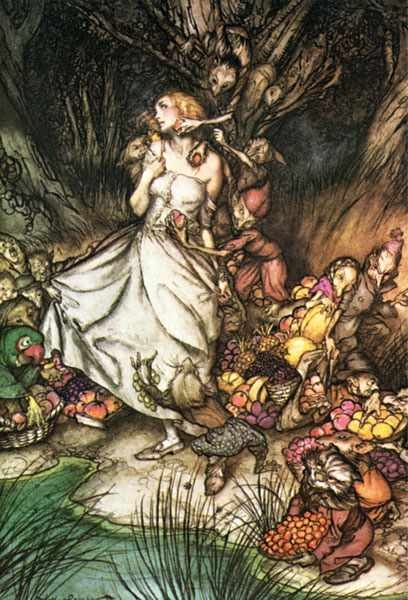 Rankin illustration of a girl gripped by goblins